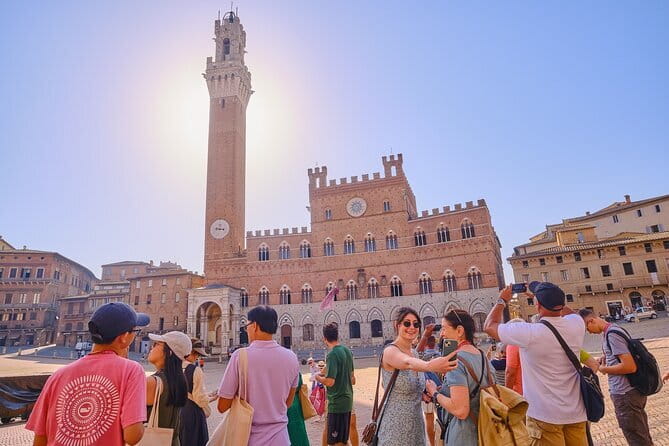 Pisa, Siena and San Gimignano Day Trip with Lunch & Wine Pairing - Siena: Piazza del Campo, Torre del Mangia, and cathedral vibes